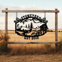 Personalized Farm House Metal Entrance Sign, Custom Metal Ranch Name Sign, Family Name Metal Sign,Best Anniversary Gift, Gift For Family