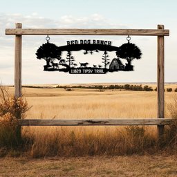 Personalized Ranch House Metal Sign, Custom Farmhouse Unique Metal Name, Ranch Name Metal Sign, Best Anniversary Gift, Gift For Family