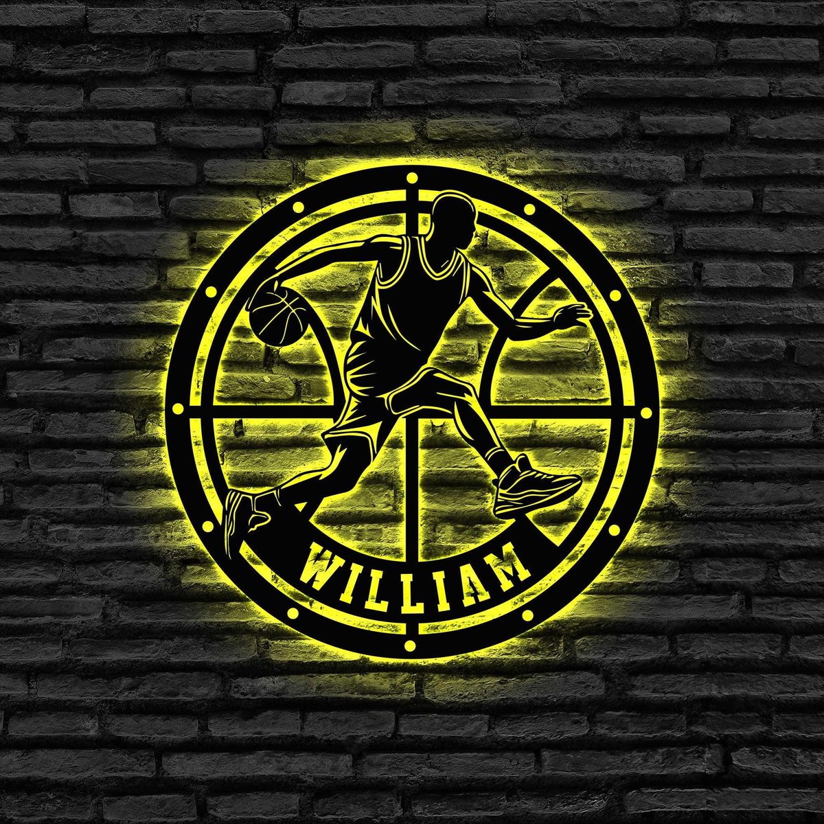 Custom Basketball Metal Sign With Led Light Basketball Player Gifts Basketball Wall Art Basketball Male Sign Gift For Him