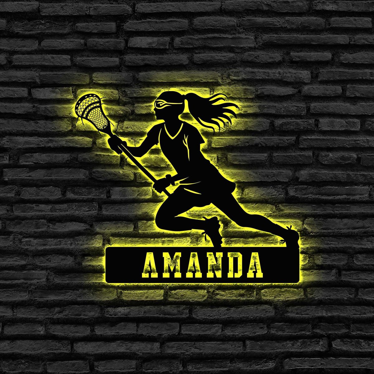 Custom Lacrosse Metal Sign With Led Lights Personalized Lacrosse Girl Name Sign Lacrosse Player Gift Lacrosse Sign Decor Birthday Gift