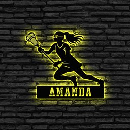 Custom Lacrosse Metal Sign With Led Lights Personalized Lacrosse Girl Name Sign Lacrosse Player Gift Lacrosse Sign Decor Birthday Gift