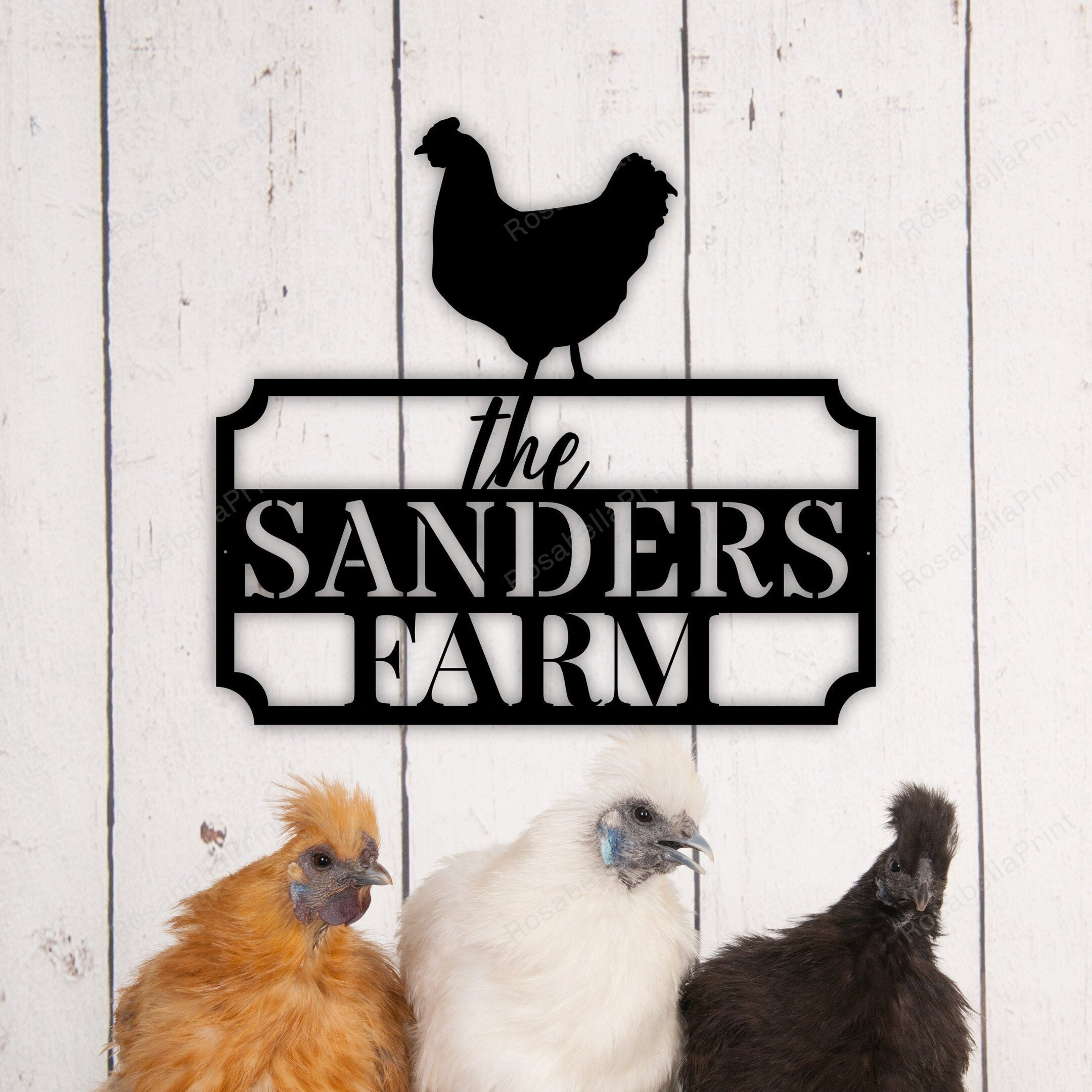 Hen Sign Personalized Chicken Coop Metal Sign, Custom Hen House Sign, Metal ...