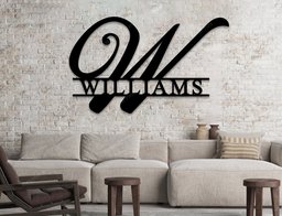 Custom Metal Name Sign, Personalized Metal Sign, Last Name Sign, Family Name Sign, Metal Wall Art, Split Monogram, Wedding Gift Outdoor Sign Laser Cut Metal Signs 12x12IN