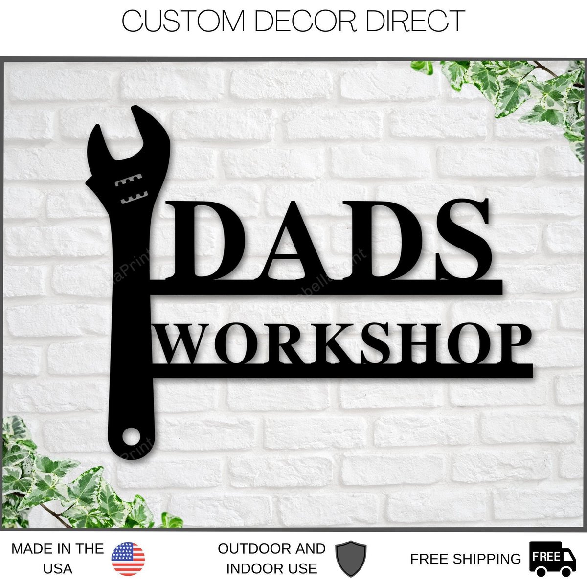 Dads Workshop, Dads Garage Sign, Fathers Day Gift, Metal Sign, Gift For Husband, Sign For Dad, Personalized Dad Sign, Dad Sign, Gift For Dad Laser Cut Metal Signs 12x12IN