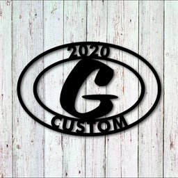 Personalized Family Name Metal Sign, Custom Metal Sign, Initial Metal Monogram, Custom Housewarming Gift, Wedding Monogram, Anniversary Laser Cut Metal Signs 12x12IN