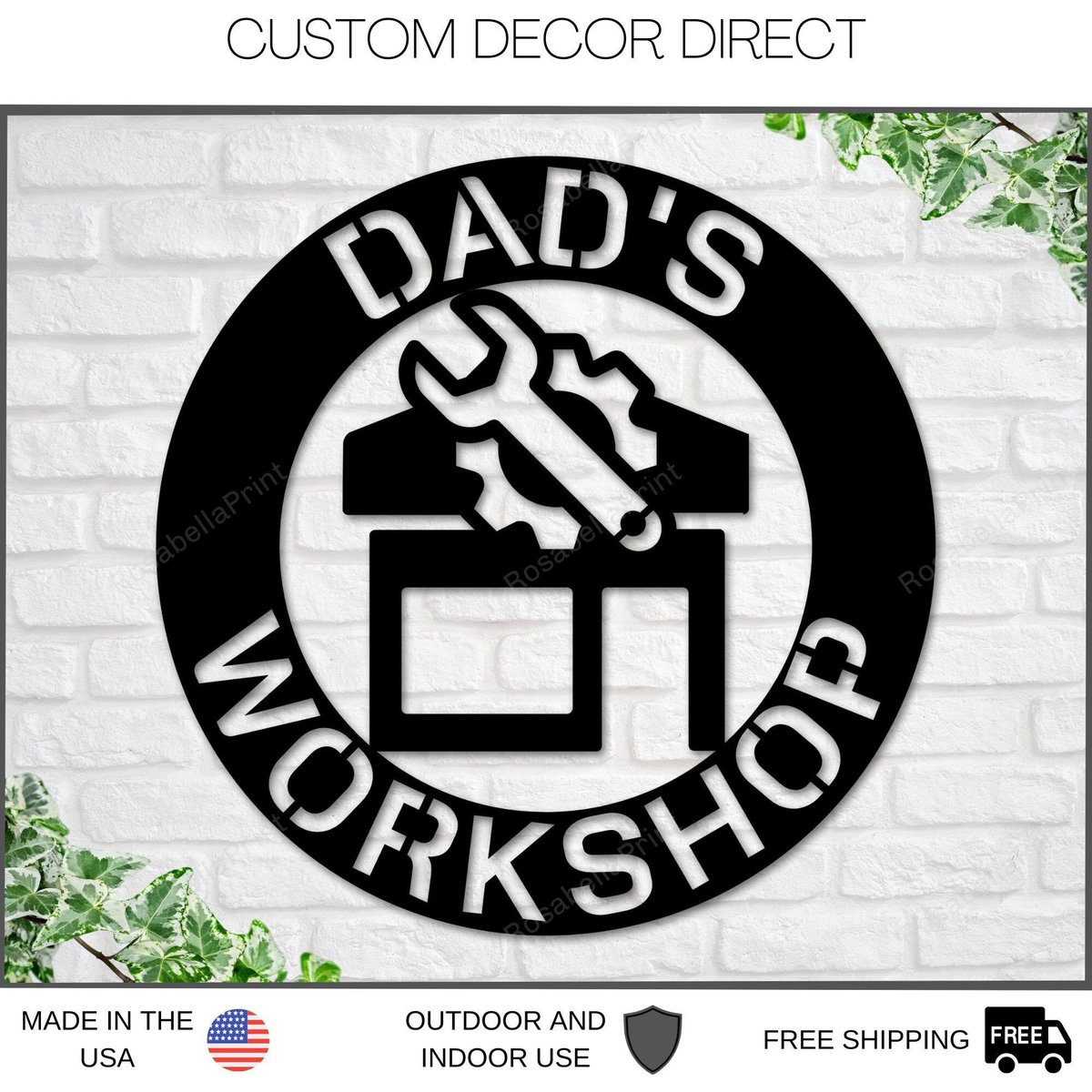 Personalized Fathers Day Gift, Sign For Dad, Dads Workshop, Dads Garage Sign, Fathers Day Gift, Metal Sign, Gift For Husband, Daddy Daughter Laser Cut Metal Signs 12x12IN