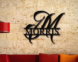 Last Name Metal Signsplit Letter Monogrampersonalized porch Signliving Roomhousewarming Gift, Wedding Gift, Anniversary Gift, Laser Cut Metal Signs  14x14IN