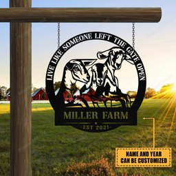 Personalized Metal Farm Sign Goat, Custom Outdoor Farmhouse, Metal Laser Cut Metal Signs  14x14IN