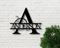Personalized Metal Sign Custom Last Name Sign Family Name Sign Metal Wall Art Split Monogram Personalized Wedding Gift Housewarming Gift, Laser Cut Metal Signs  12x12IN