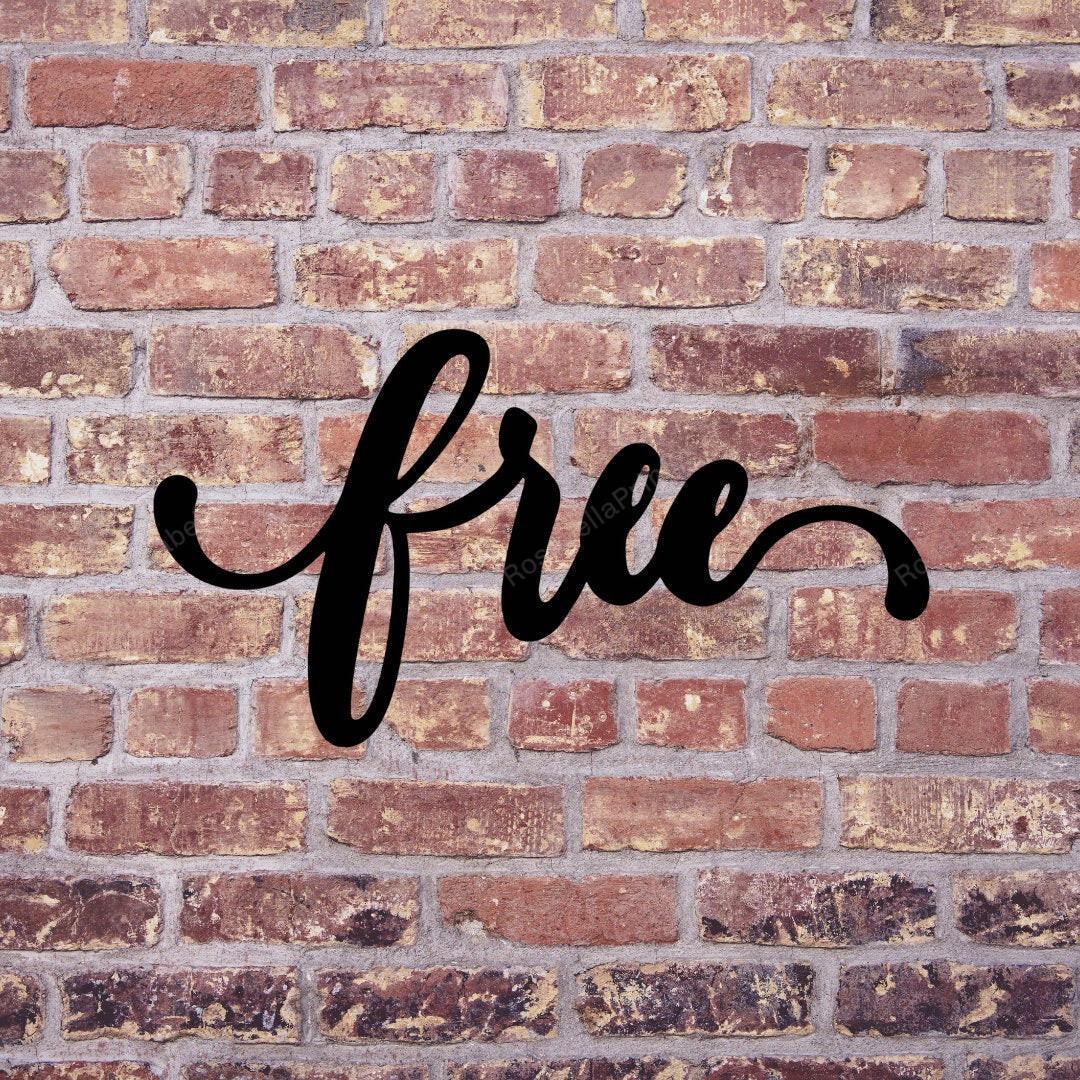 Free Sign Cut Metal Sign Wall Decor Metal Sign Metal Art Decorations ...