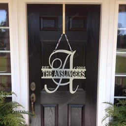 Fancy Script Monogrammed Metal Sign Cut Metal Sign Metal Wall Art Metal House Sign