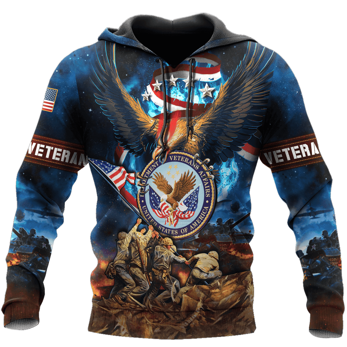 Us Veteran - Raising The Flag On Iwo Jima Unisex Hoodie