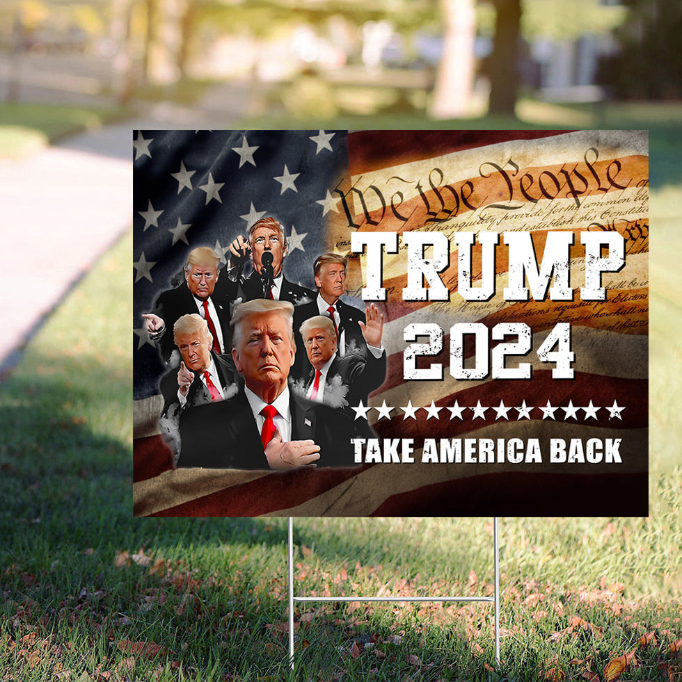 Toptrendygear Trump 2024 Yard Sign Take America Back Donald Trump Lawn ...