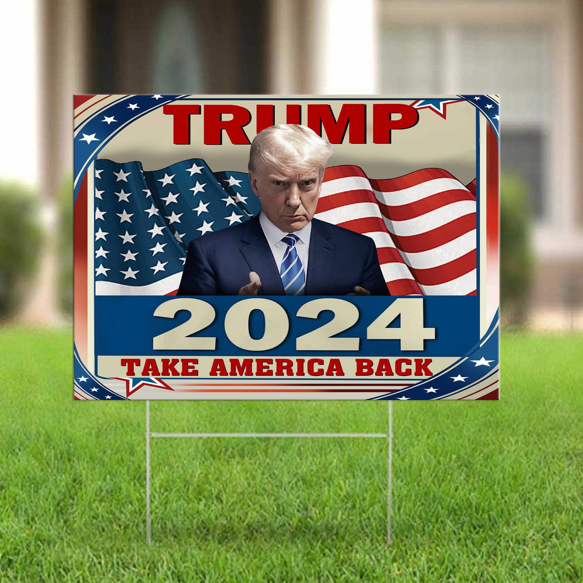 Toptrendygear Trump 2024 Yard Sign Take America Back Trump Mugshot Lawn ...