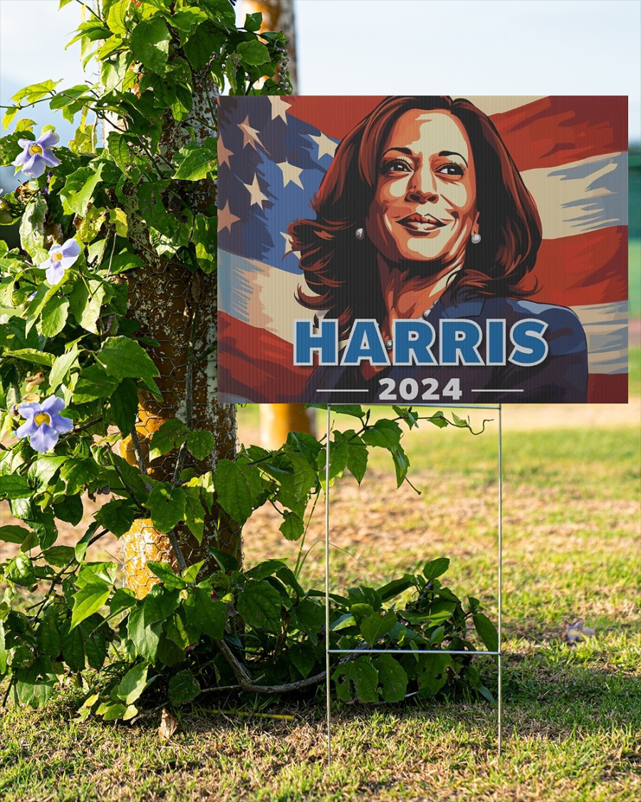 Kamala Harris 2024 Yard Sign American Flag Vote Blue Kamala Harris ...