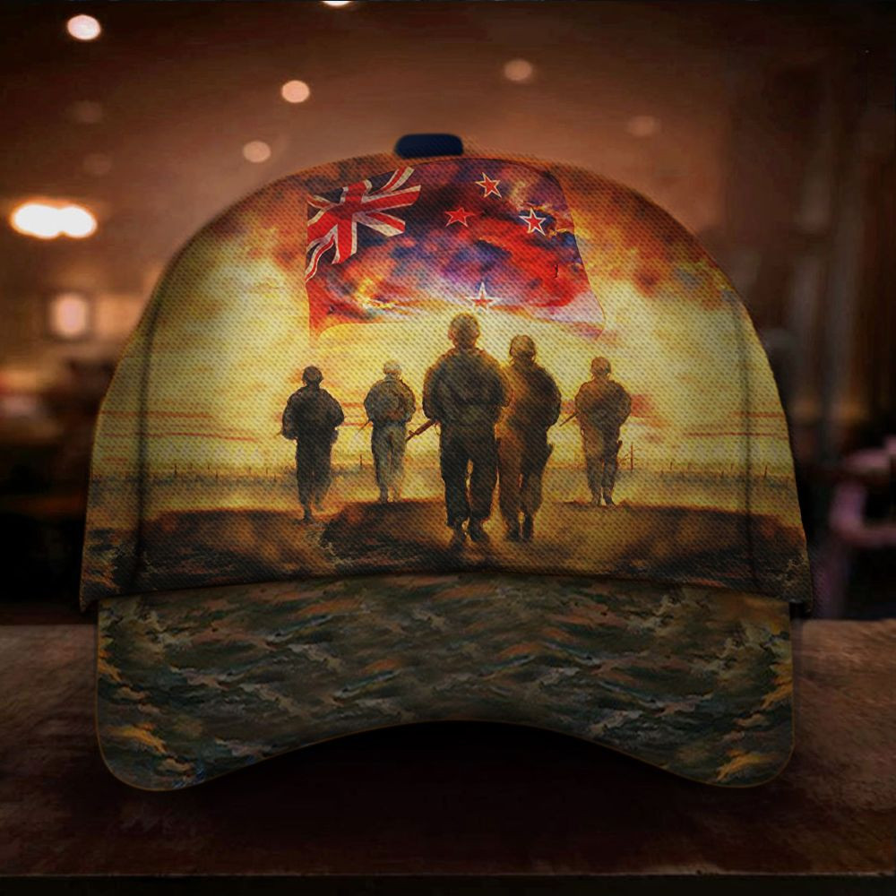 God Bless Our Troops New Zealand Flag Hat Remembrance Anzac Day Unique Veterans Gifts Classic Cap