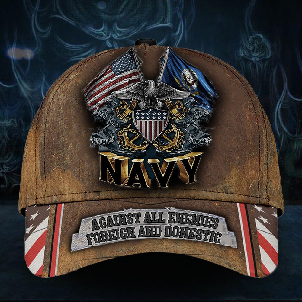 Navy Veteran Hat Old Retro Logo Proud Served Us Navy Veteran Cap Merchandise Gifts For Men Classic Cap