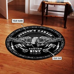 Personalized  Mechanic Custom Motorcycle Round Rug, Carpet 10398