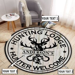 Personalized Hunting Fishing Rustic Round Rug, Carpet 10366