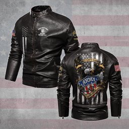 Customized U.S Eagle Shield Veteran Jacket  All Gave Some, Some Gave All #LT0038 Veteran Jacket Stand Collar Leather Jacket