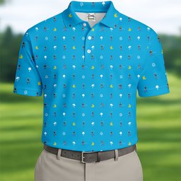 30th Anniversary Sport Movie Character Blue Golf Shirt - 3D Shirt (View 3)