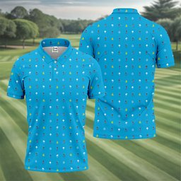 30th Anniversary Sport Movie Character Blue Golf Shirt - 3D Shirt (View 5)