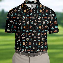 30th Anniversary Sport Movie Character Black Golf Shirt - 3D Shirt (View 3)