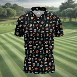 30th Anniversary Sport Movie Character Black Golf Shirt - 3D Shirt (View 4)