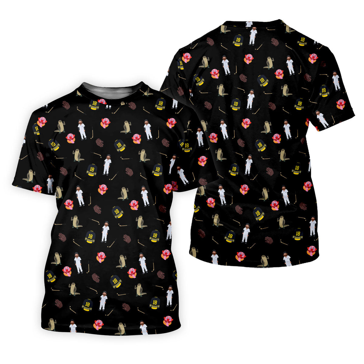 Sport Movie Character Funny Aligator Clown Head Black Golf Shirt - 3D Shirt (View 5)