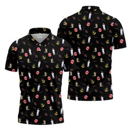 Sport Movie Character Funny Aligator Clown Head Black Golf Shirt - 3D Shirt (View 6)