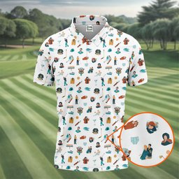 30th Anniversary Sport Movie Character White Golf Shirt - 3D Shirt (View 2)