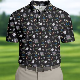 30th Anniversary Sport Movie Character Iconic Moments Black Golf Shirt - 3D Shirt (View 3)