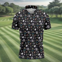 30th Anniversary Sport Movie Character Iconic Moments Black Golf Shirt - 3D Shirt (View 4)