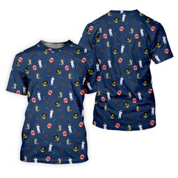 Sport Movie Character Funny Aligator Clown Head Navy Golf Shirt - 3D Shirt (View 5)