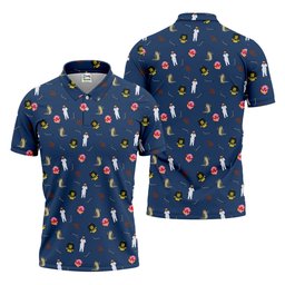 Sport Movie Character Funny Aligator Clown Head Navy Golf Shirt - 3D Shirt (View 6)