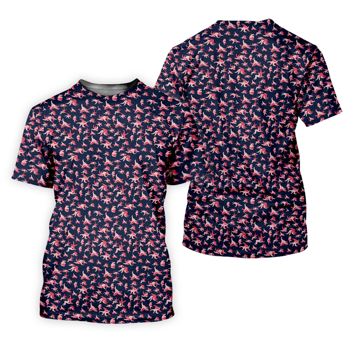 Funny Starfish Naughty Position Black And Pink Women's Golf Tops - 3D Shirt (View 10)