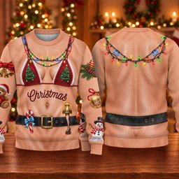 Tree Bikini Lights Ugly Christmas Sweater, Christmas Gifts, Christmas Sweater Gift