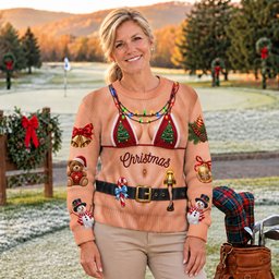 Tree Bikini Lights Ugly Christmas Sweater, Christmas Gifts, Christmas Sweater Gift