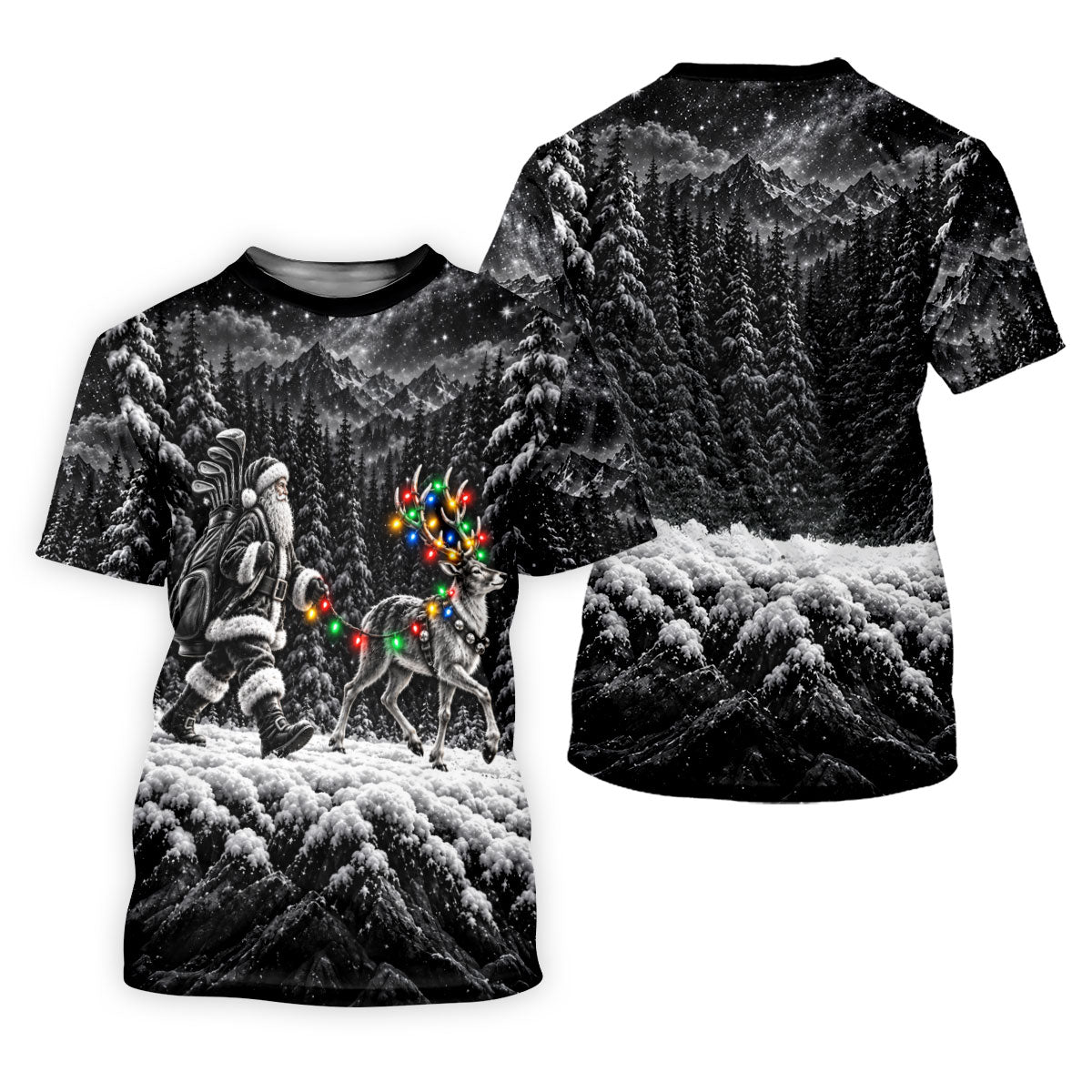 Santa Reindeer Lights Christmas Golf Shirt, Golf Gifts For Women, Womens Golf Shirts