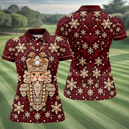 Pearl Nutcracker Christmas Golf Shirt, Womens Golf Apparel, Golf Shirts For Women