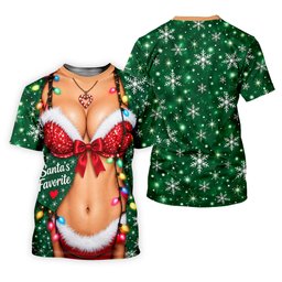 Santa's Favorite Bikini Christmas Golf Shirt, Ladies Golf Apparel, Ladies Golf Tops