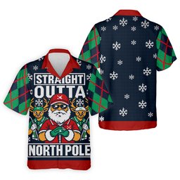 Straight Outta North Pole Christmas Golf Shirt, Mens Golf Apparel, Mens Golf Clothing