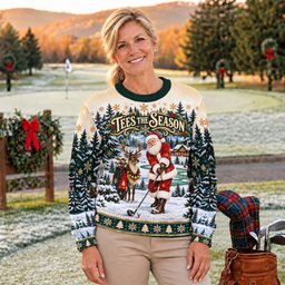 Tees The Season Santa Ugly Christmas Sweater, Funny Xmas Gift, Funny Holiday Sweater
