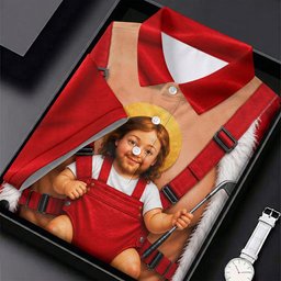 Santa Abs Baby Carrier Christmas Golf Shirt, Mens Golf Clothing, Golf Shirts For Men