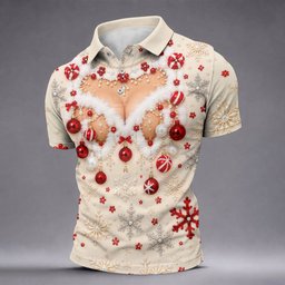White Ornament Lace Bra Christmas Golf Shirt, Golf Polo For Men, Mens Golf Shirts