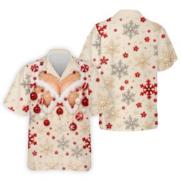 White Ornament Lace Bra Christmas Golf Shirt, Golf Polo For Men, Mens Golf Shirts