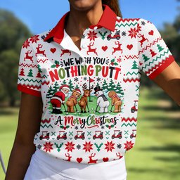 We Wish You Nothing Putt Christmas Golf Shirt, Womens Golf Clothing, Ladies Golf Tops