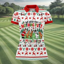We Wish You Nothing Putt Christmas Golf Shirt, Womens Golf Clothing, Ladies Golf Tops