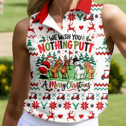 We Wish You Nothing Putt Christmas Golf Shirt, Womens Golf Clothing, Ladies Golf Tops