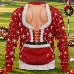 Santa Belt Bikini Ugly Christmas Sweater, Christmas Party Outfit, Golf Lover Gifts